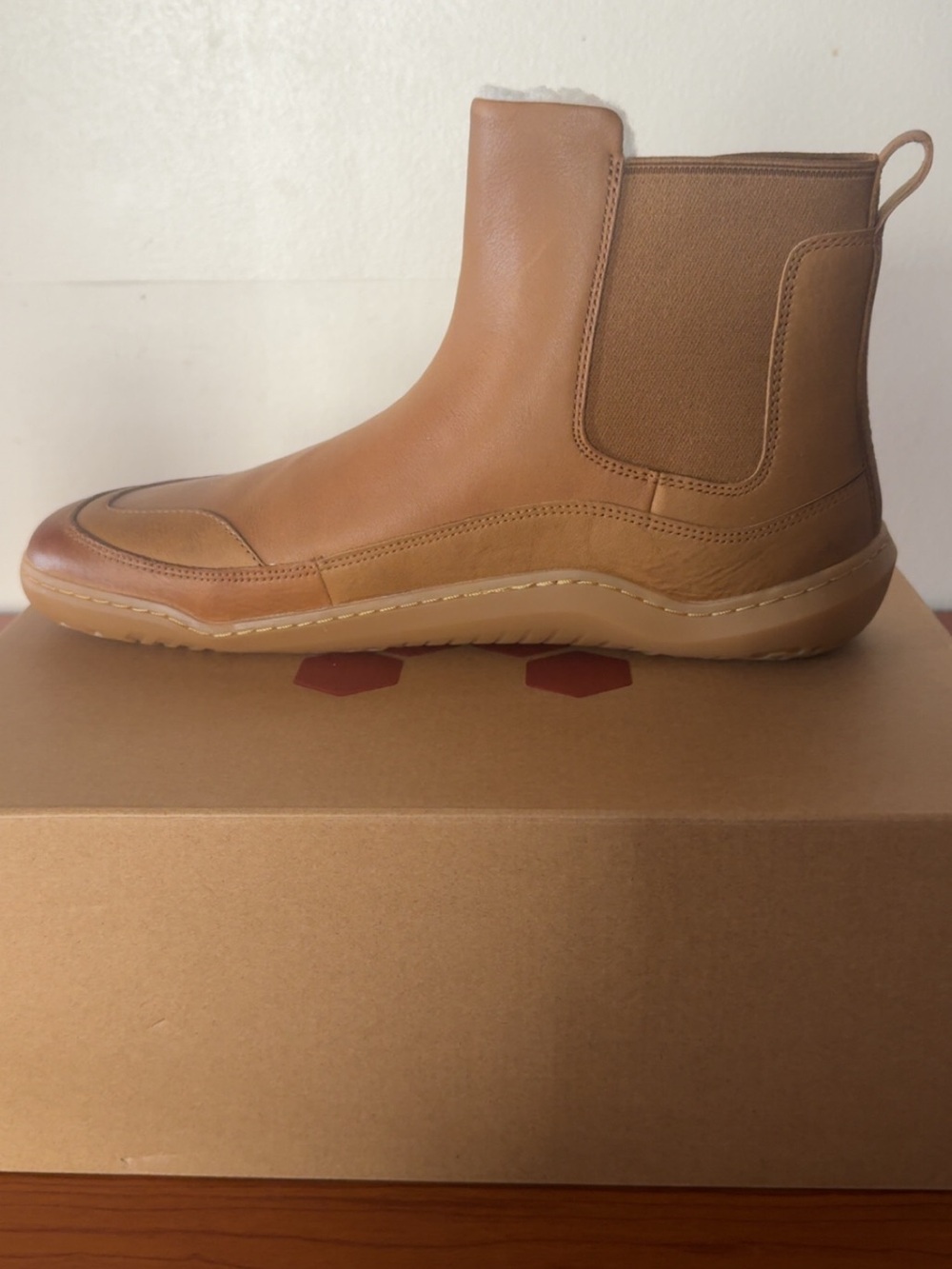 Vivobarefoot Gobi Chelsea WarmLined M Men's Tan Leather Boots EU 43 US 10 - Picture 9 of 15
